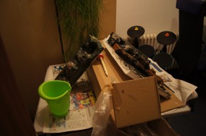 Beschichtung mit Epoxidharz Beschichtung mit Epoxidharz - Am Trocknen